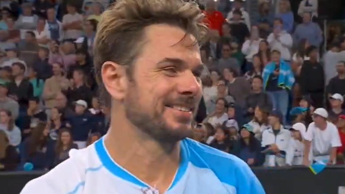 Stan Wawrinka, durante la entrevista pospartido en Australia