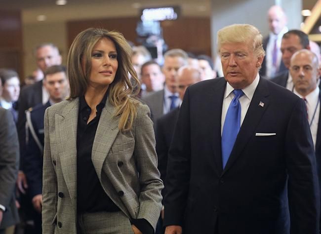 Melania Trump a su llegada a la sede de Naciones Unidas en Nueva York