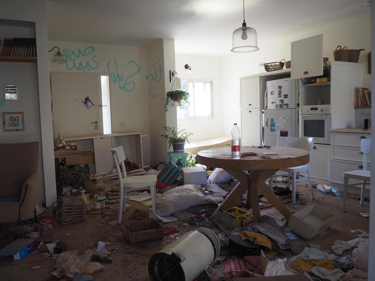 Las casas del kibbutz Be'eri, atacado por Hamás