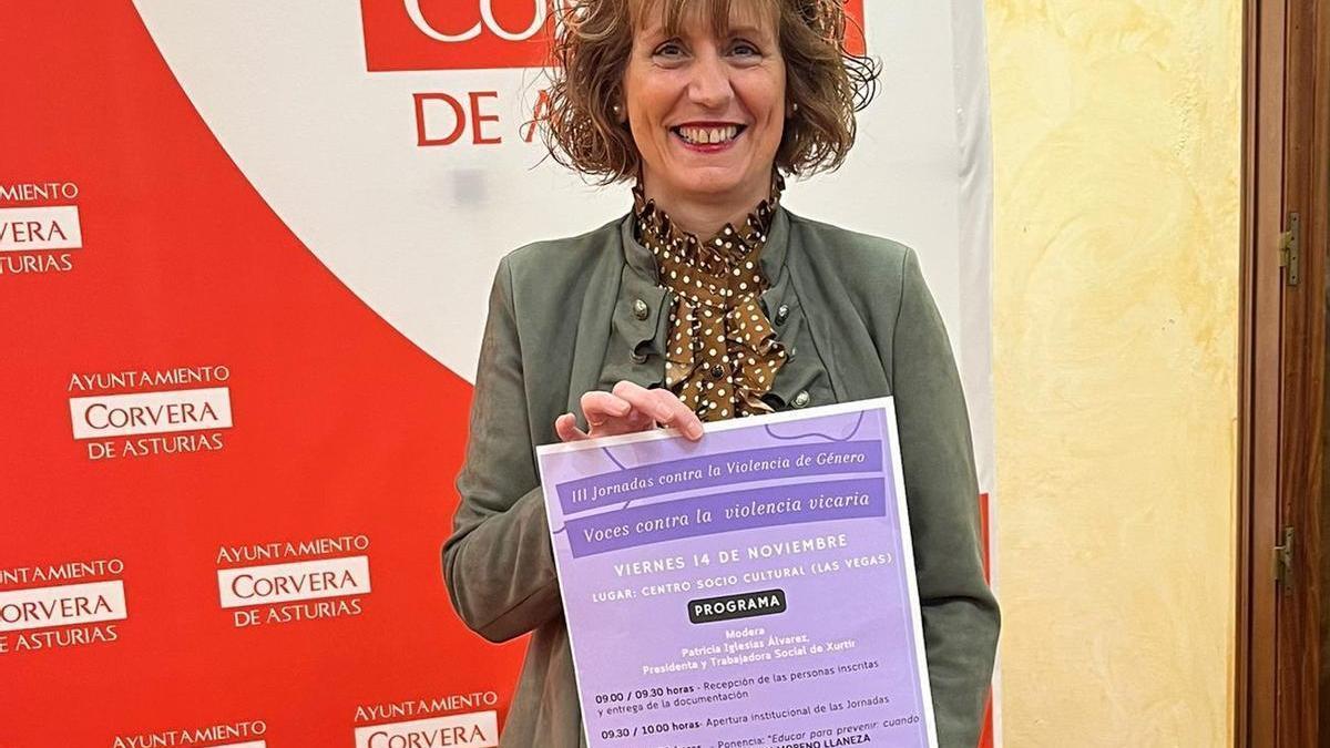 Mari Mar García, con el cartel de las jorandas
