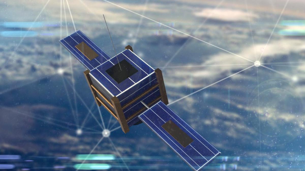 Un nanosatélite en órbita.
