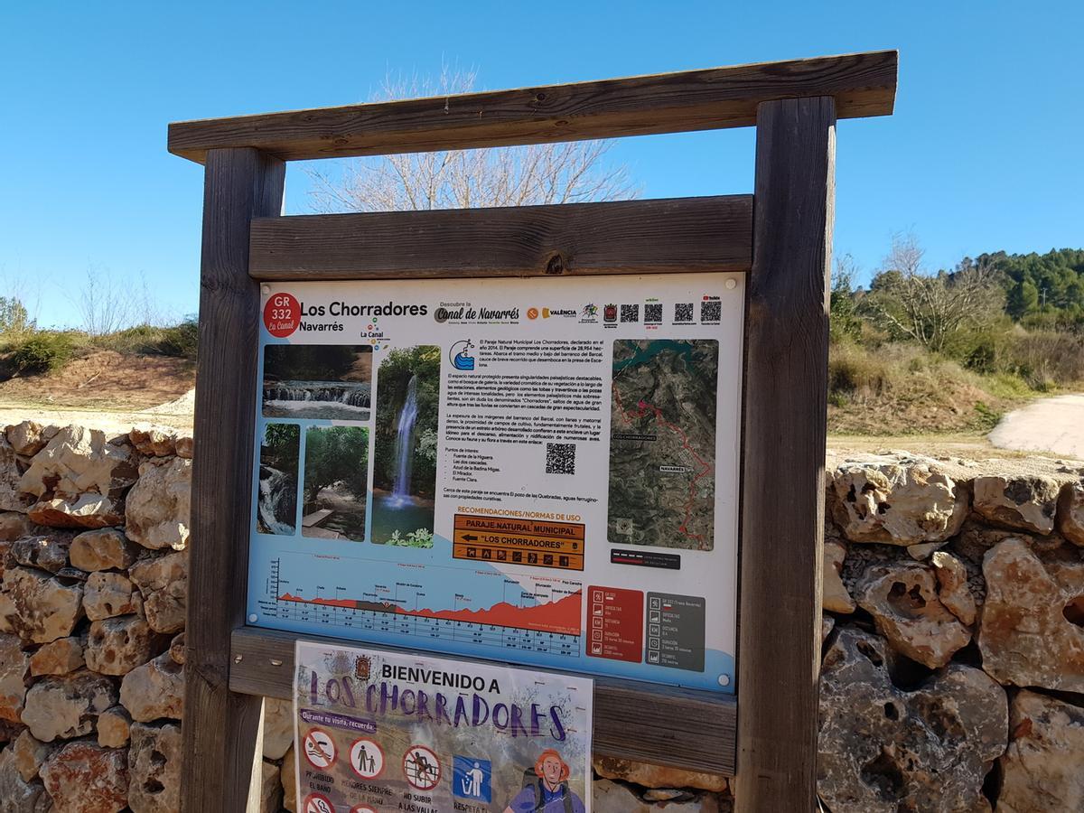 Sendero GR 332 a su paso por los Chorradores de Navarrés.