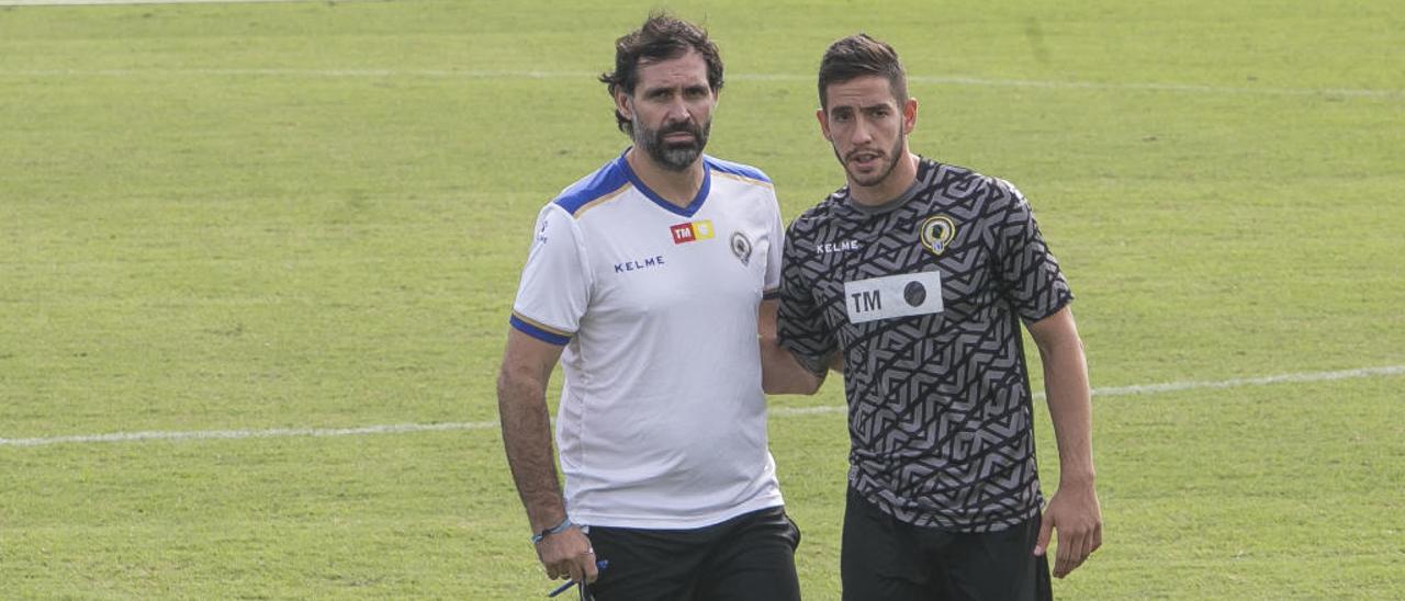 Jesús Muñoz y Felipe Alfonso, en un entrenamiento.