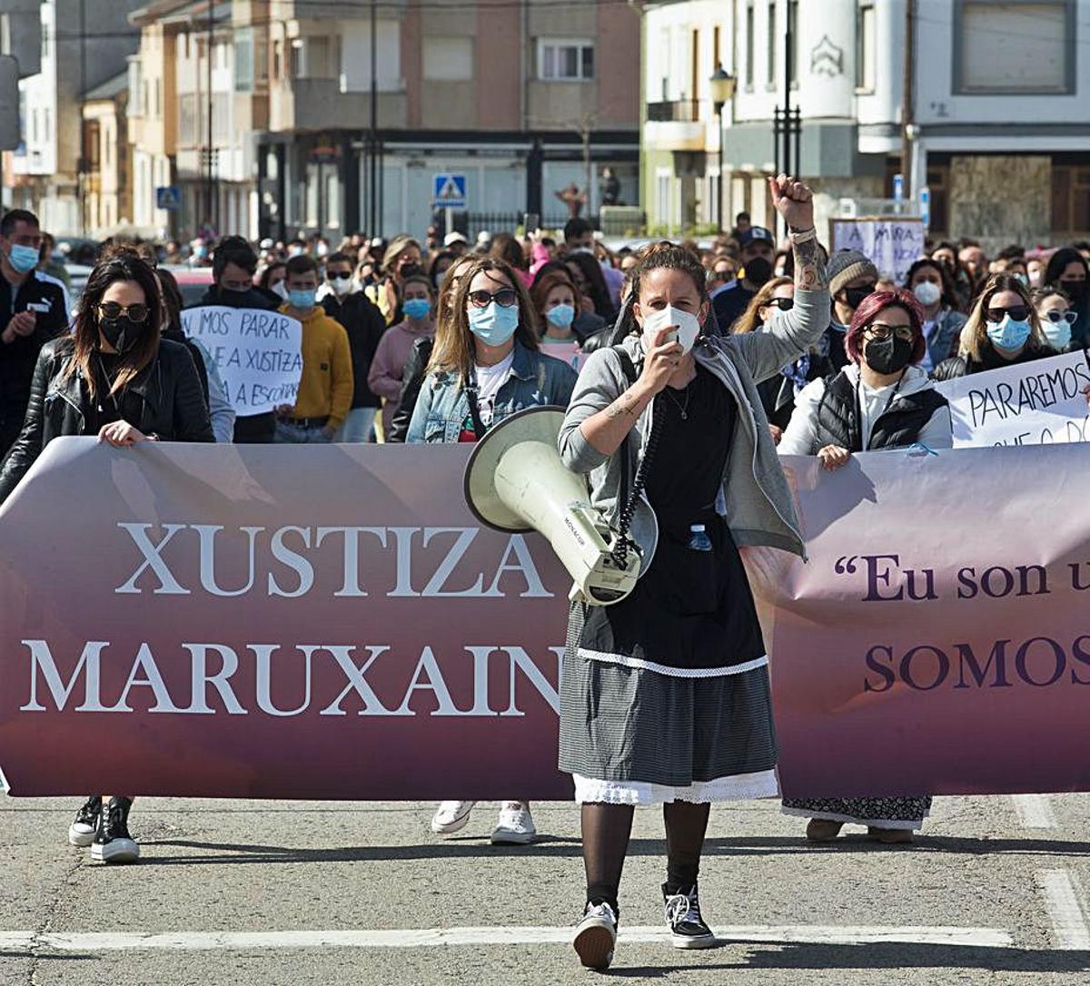 Protesta en San Cibrao en 2021 para pedir que no se archive el caso Maruxaina.