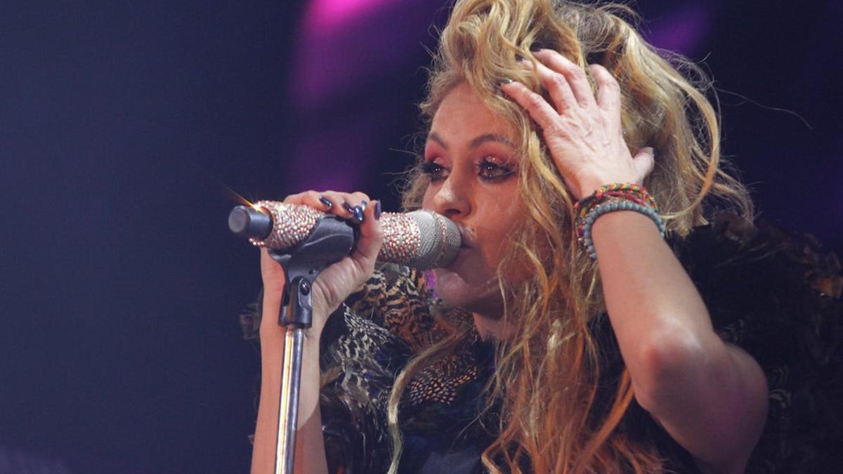 Paulina Rubio en un concierto en México DF