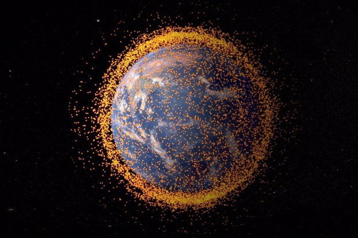 Ubicación de la basura espacial en la órbita terrestre