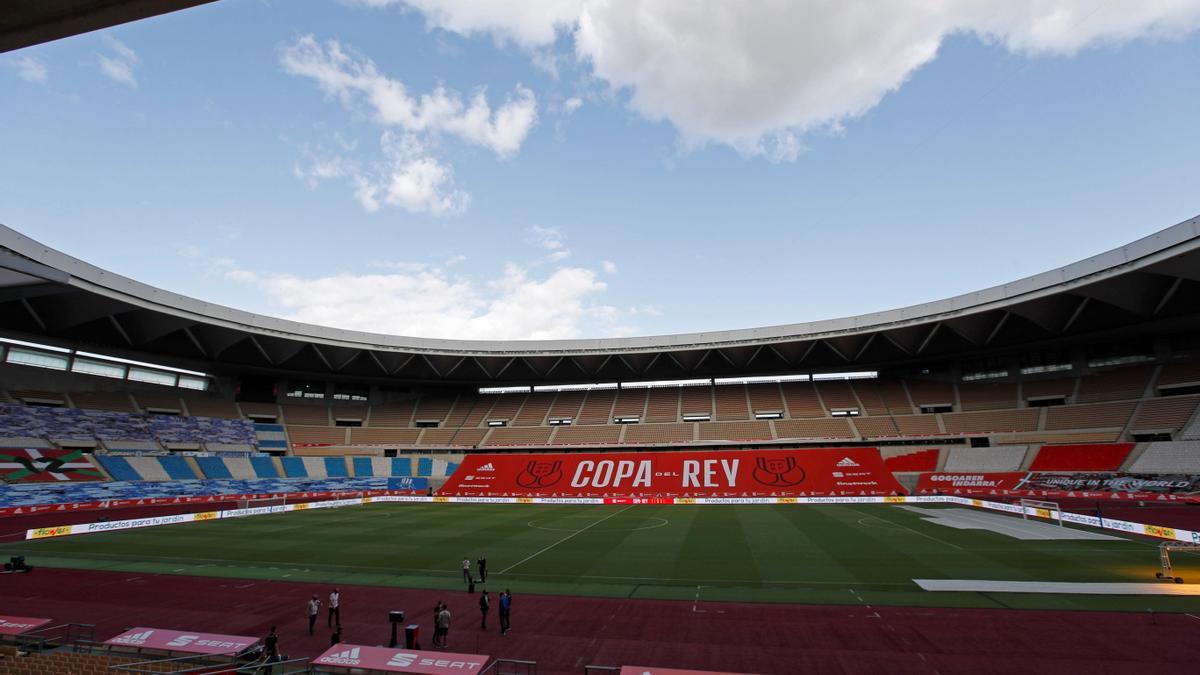 Vista del estadio de La Cartuja de Sevilla. Athletic Club de Bilbao y RDC Mallorca disputarán la final el 6 de abril 2024   EFE