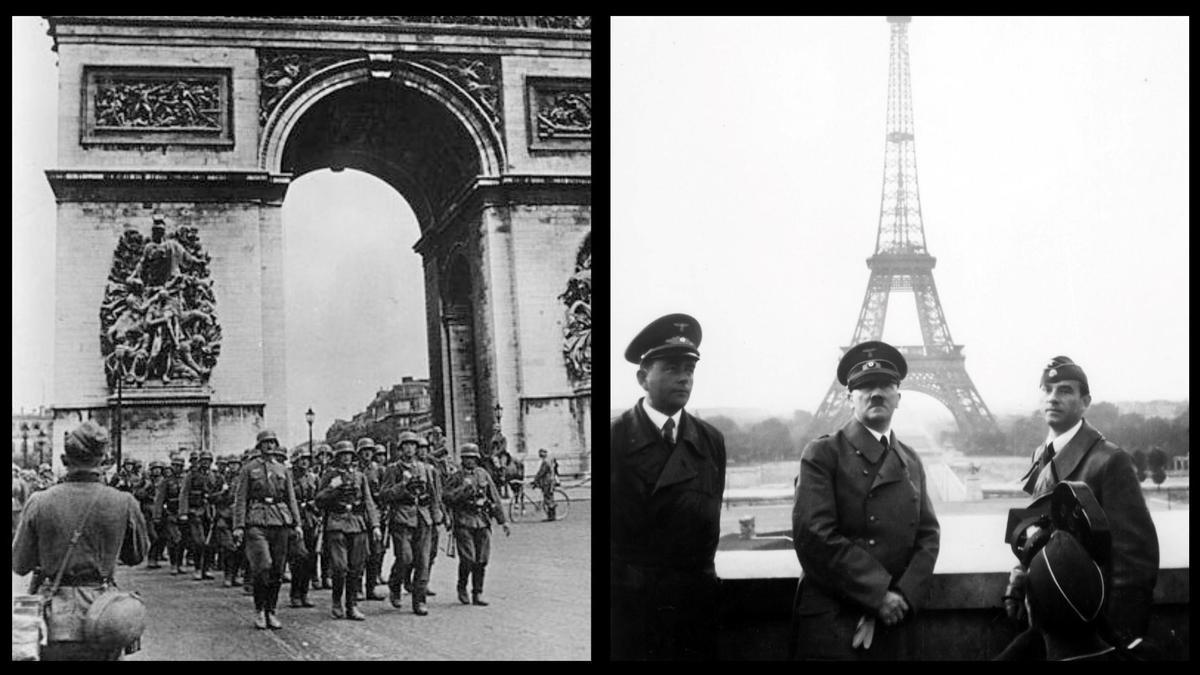 Desfile nazi bajo el arco de triunfo de paris  Hitler en el París ocupado