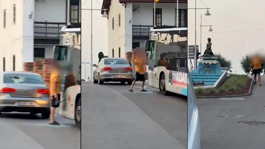 Un hombre agrede e increpa a un conductor de autobús en Salinas