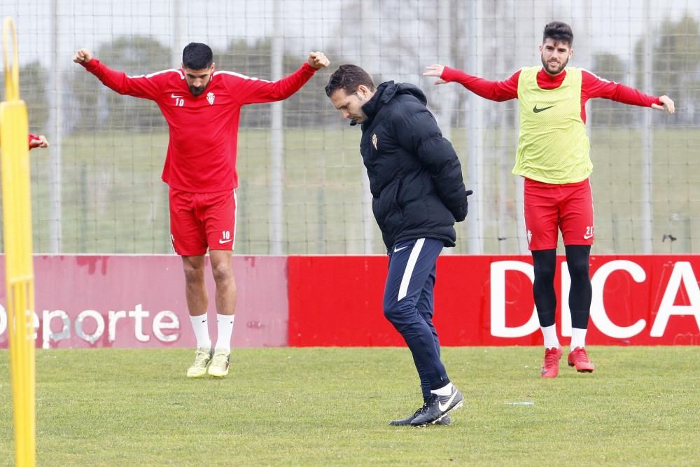 Entrenamiento del Sporting.