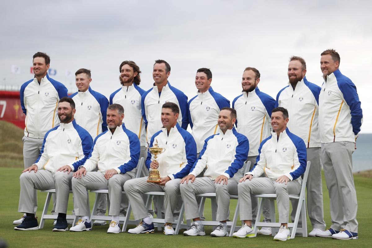 Europa al completo posó este martes con la Ryder Cup en Whistling Straits