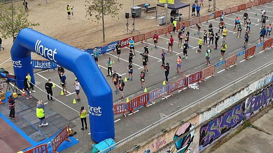 La sortida esglaonada de la cursa d&#039;ahir a Lloret de Mar.