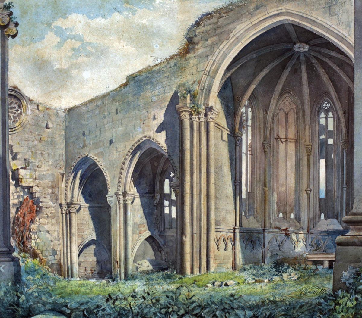 Interior das ruínas de San Domingos de Pontevedra (Federico Guisasola Lasala, 1875).