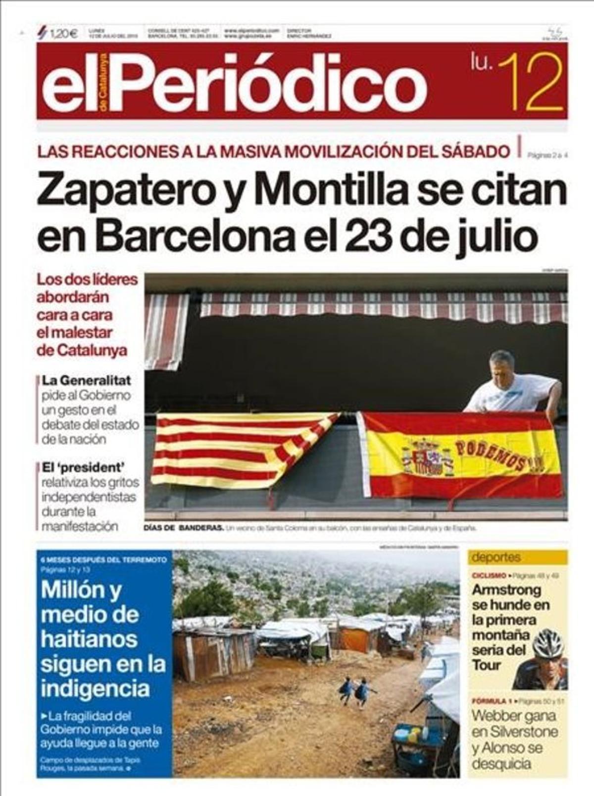 Portada del 12 de julio del 2010.