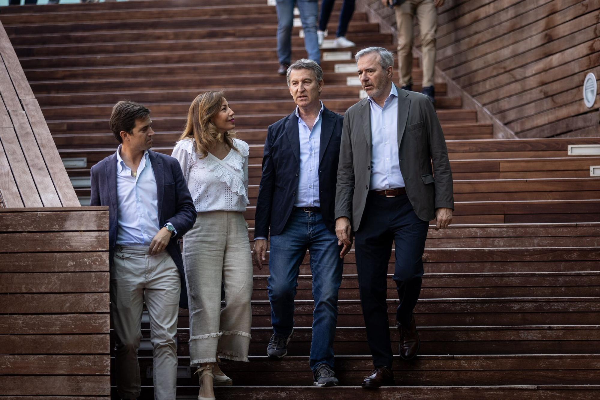 En imágenes | Feijóo visita Zaragoza antes del cónclave del PP