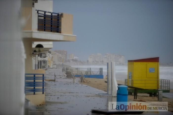 Temporal de lluvia y viento en La Manga y Cabo de