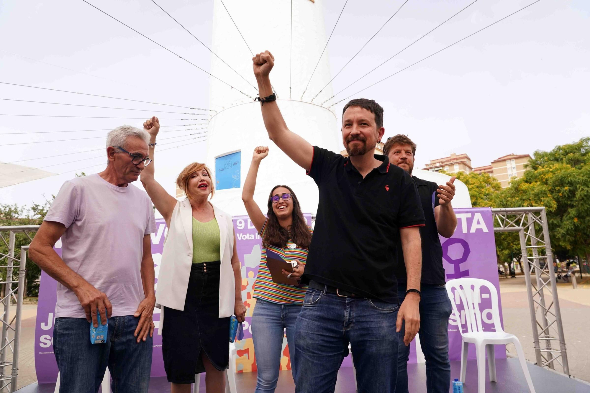 Mitin de Podemos, con Pablo Iglesias, en el Parque de Huelin 