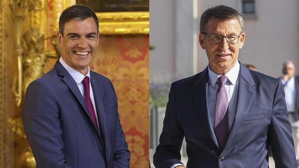 Pedro Sánchez (PSOE) i  Alberto Núñez Feijóo (PP)
