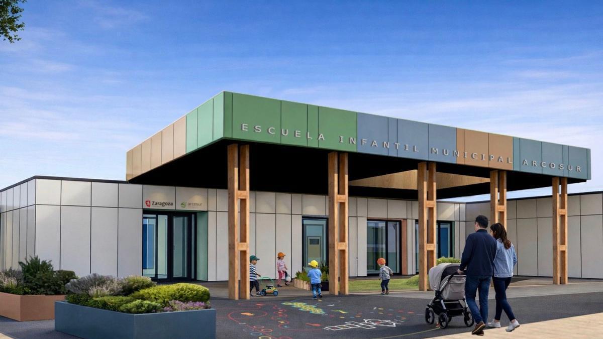 Así será la nueva escuela infantil de Arcosur, el emergente barrio de Zaragoza