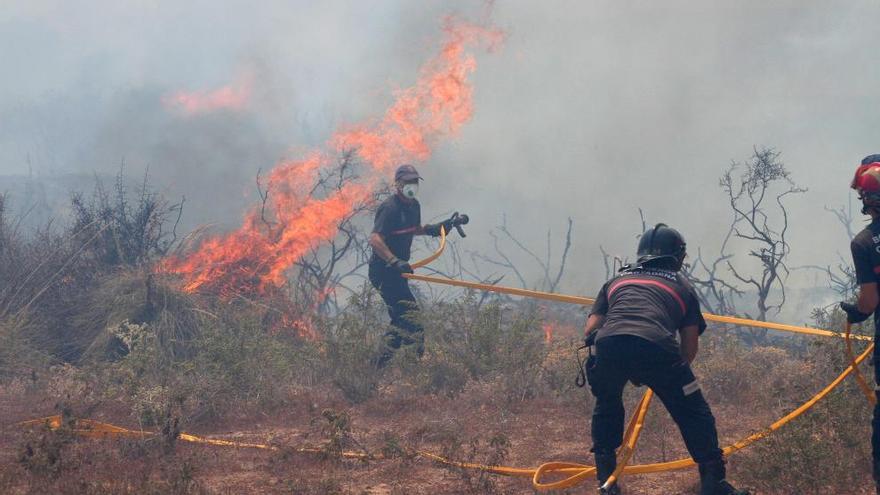 El incendio en la zona de El Gorguel, uno de los últimos en producirse en la Región.