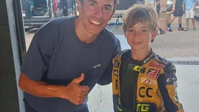Marc Márquez al costat de Marc Solés, a Motorland (Aragó). | MARC SOLÉS