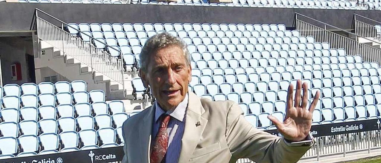 El presidente del Celta, Carlos Mouriño, en Balaídos en septiembre pasado. // Ricardo Grobas