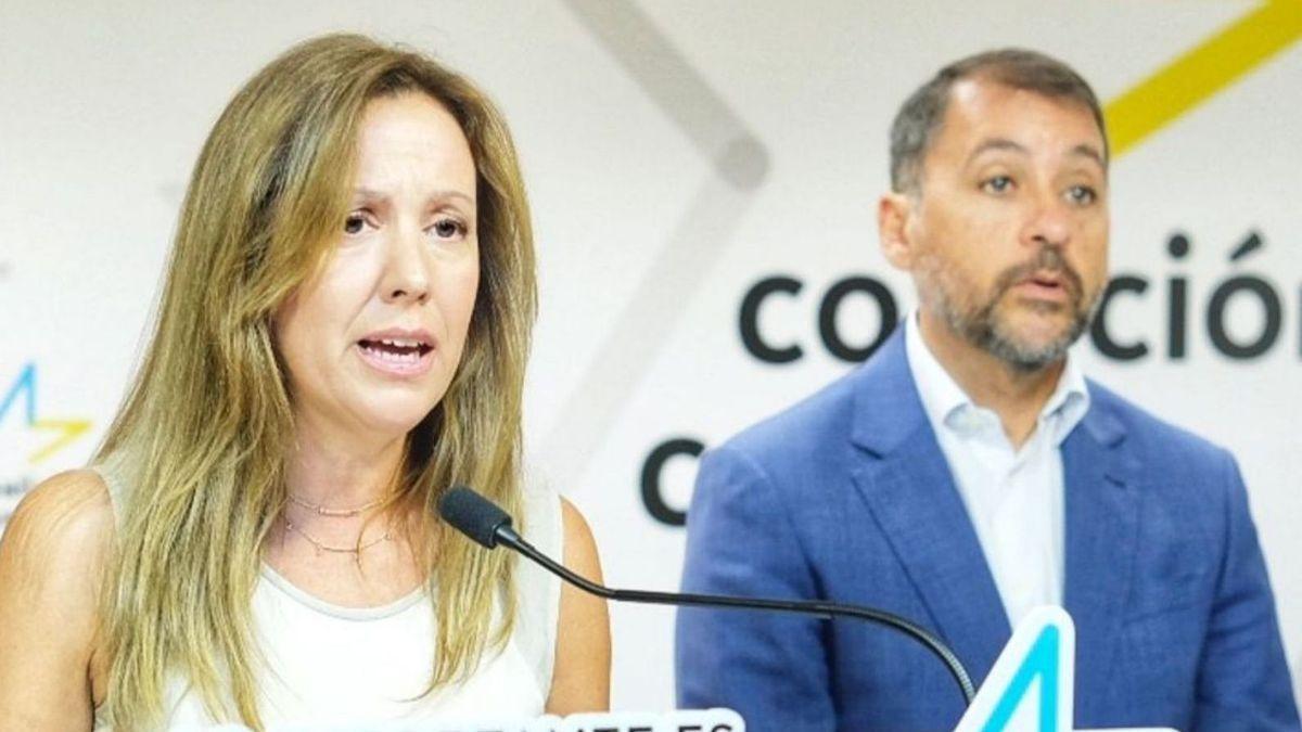 Rosa Dávila y José Manuel Bermúdez, en rueda de prensa de CC.