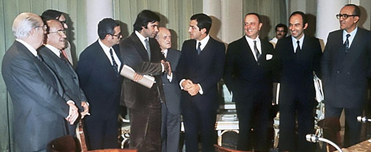 Sinatura dos Pactos da Moncloa en outubro de 1977.