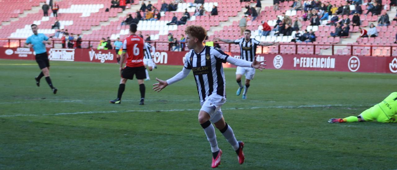 Jeremy celebra el gol en Las Gaunas.