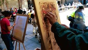 FIESTA  DE PRIMAVERA EN LA PLAZA SANT JUST   CON CONCURSO DE PINTURA