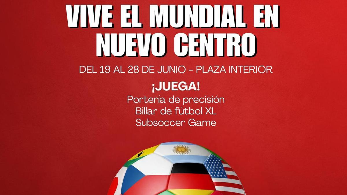 Bajo el lema “Vive el Mundial en Nuevo Centro”, los visitantes podrán participar de forma gratuita en diversas actividades inspiradas en el deporte rey y optar a atractivos premios.
