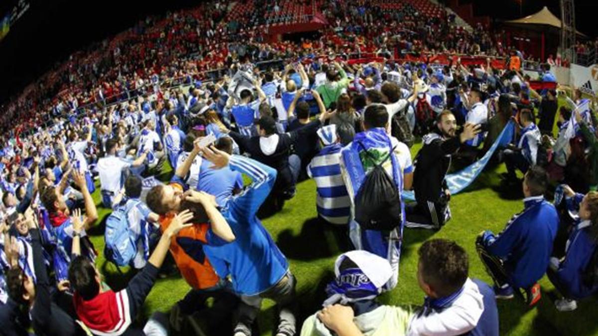 La afición del Leganés celebró el ascenso por todo lo alto