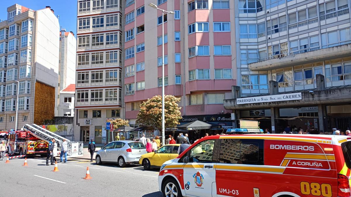Bomberos de A Coruña en el lugar