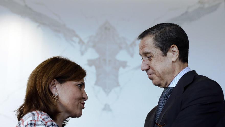 Isabel Bonig y Eduardo Zaplana el pasado 7 de mayo en València.