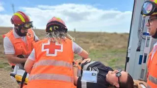 Simulacro de accidente aéreo en Lanzarote con 13 víctimas, tres de ellas supuestas fallecidas