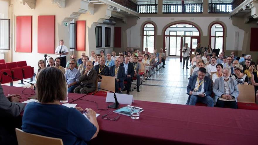 L&#039;aula magna del Peguera durant la lliçó de clausura, aquest migdia de dimarts