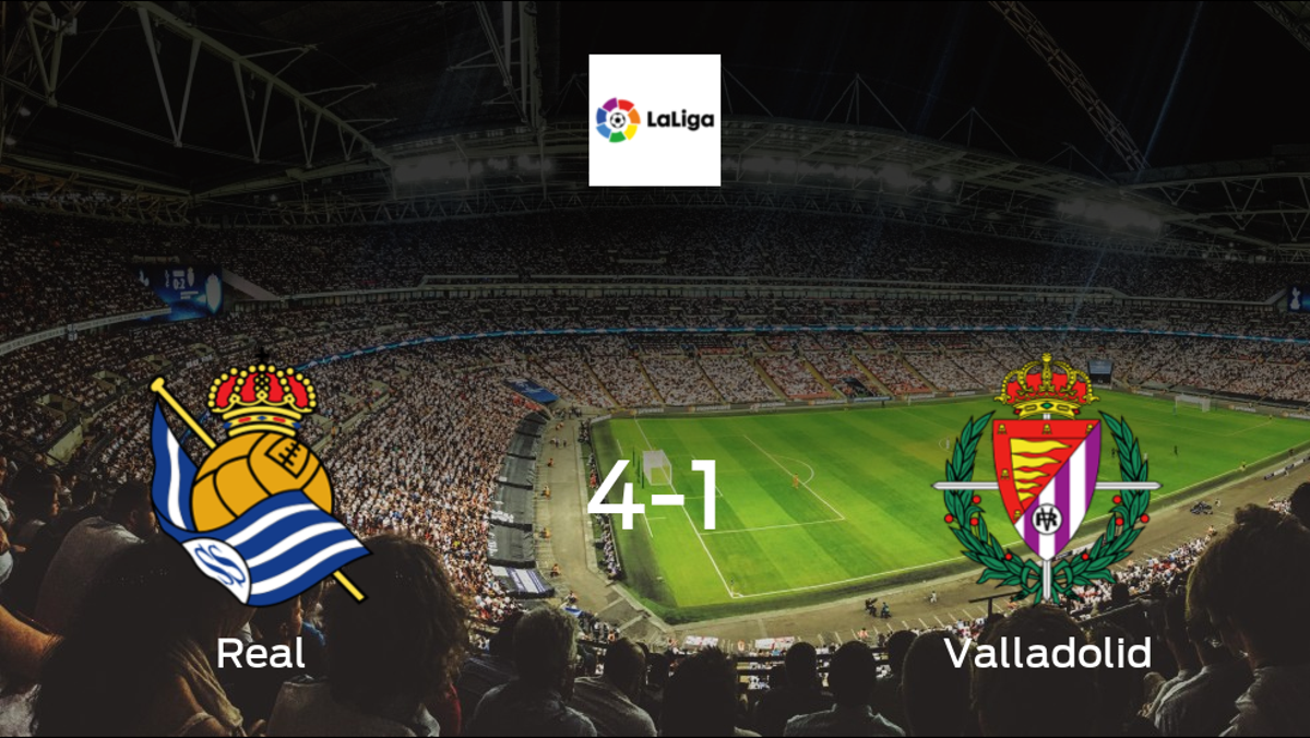 Real Sociedad triumph over Real Valladolid, with an emphatic 4 goal display