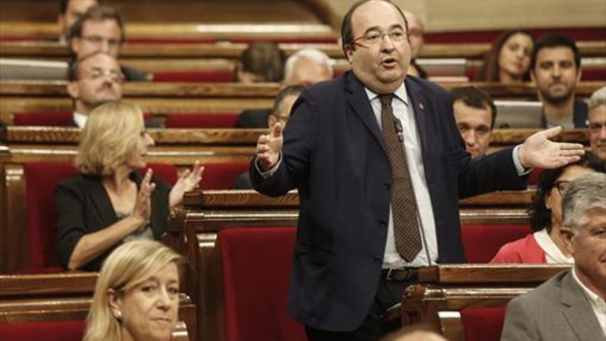 El primer secretario del PSC, Miquel Iceta, ayer, en el Parlament.