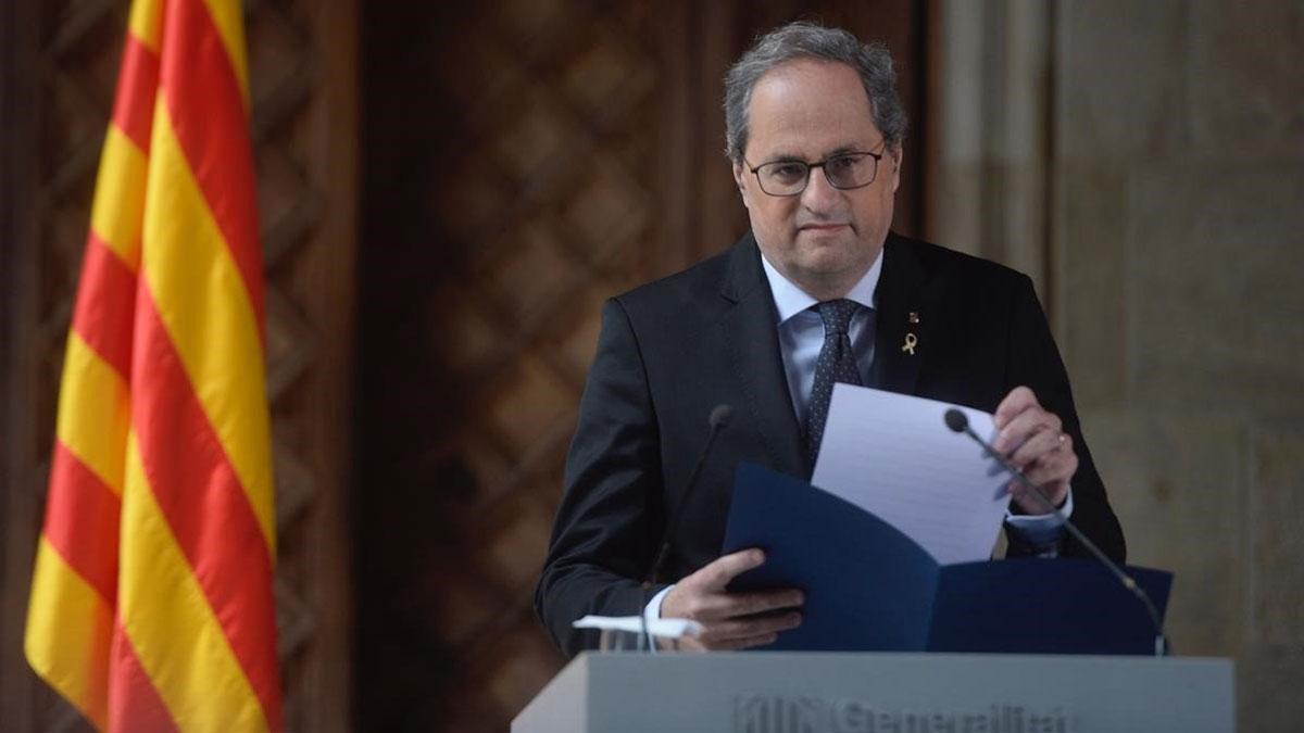 Torra rechaza reunirse el 24 y propone a Sánchez cinco fechas alternativas. En la foto, el ’president’ de la Generalitat.