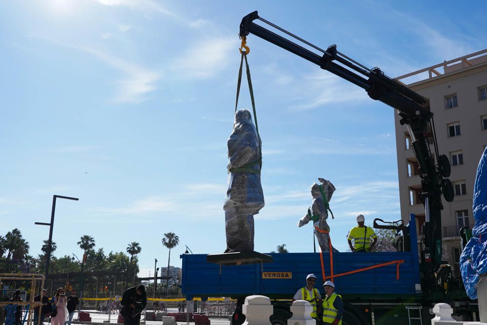 La escultura del Marqués de Larios vuelve a la Alameda