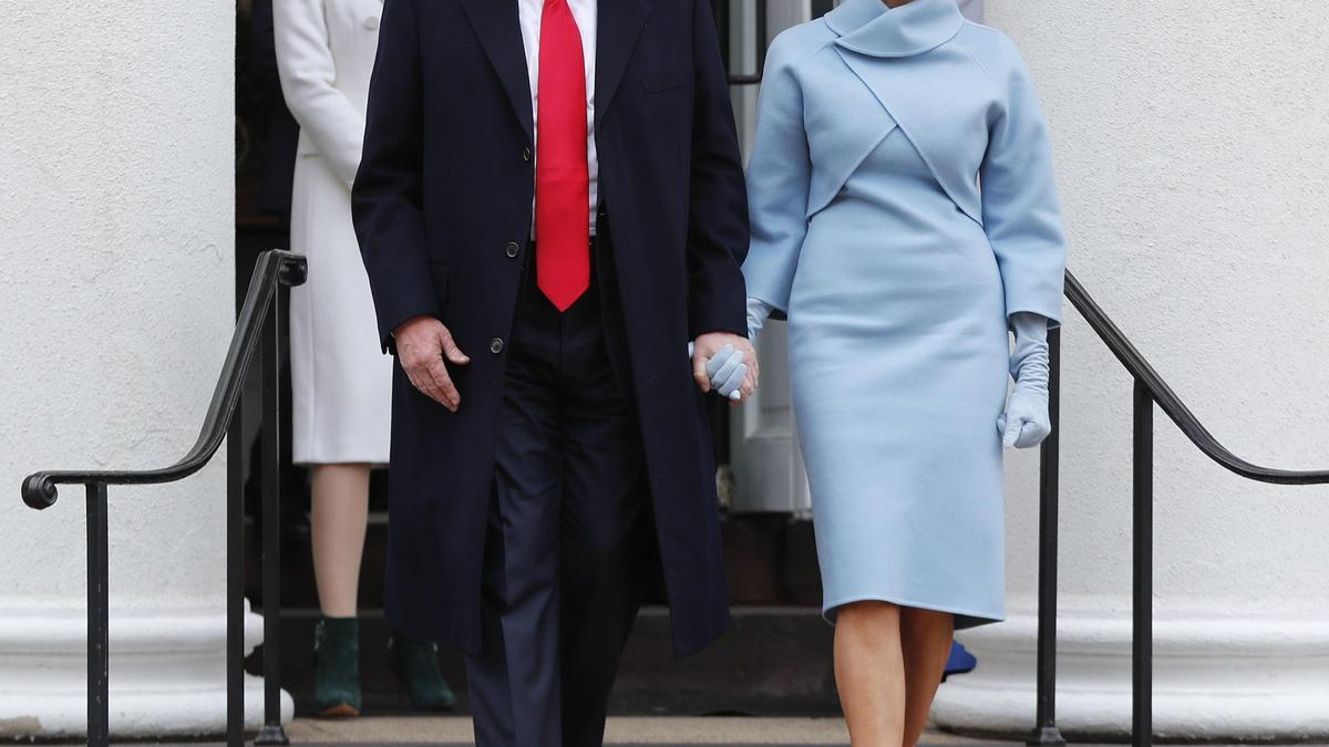 Melania y Donald Trump durante la toma de posesión