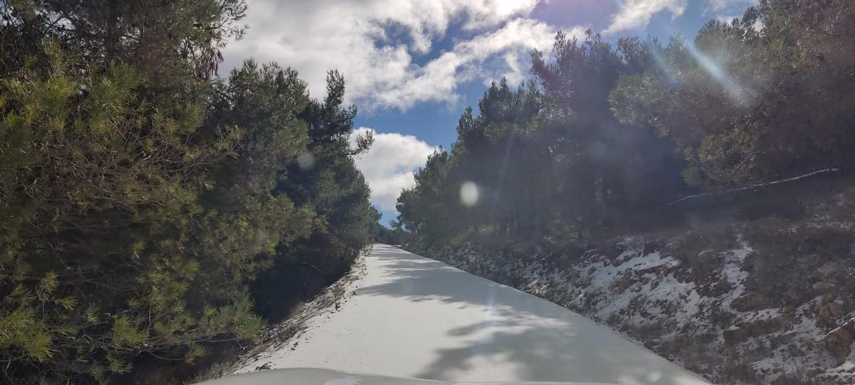 Nieve en la comarca del Río Mula enero 2023