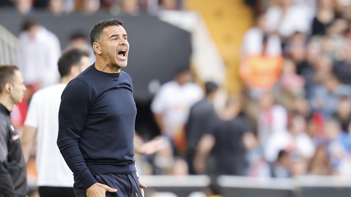 Míchel, en l'últim partit a Mestalla.