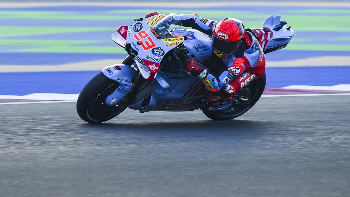 Marc Márquez rondando en el FP2 del GP de Qatar 2024