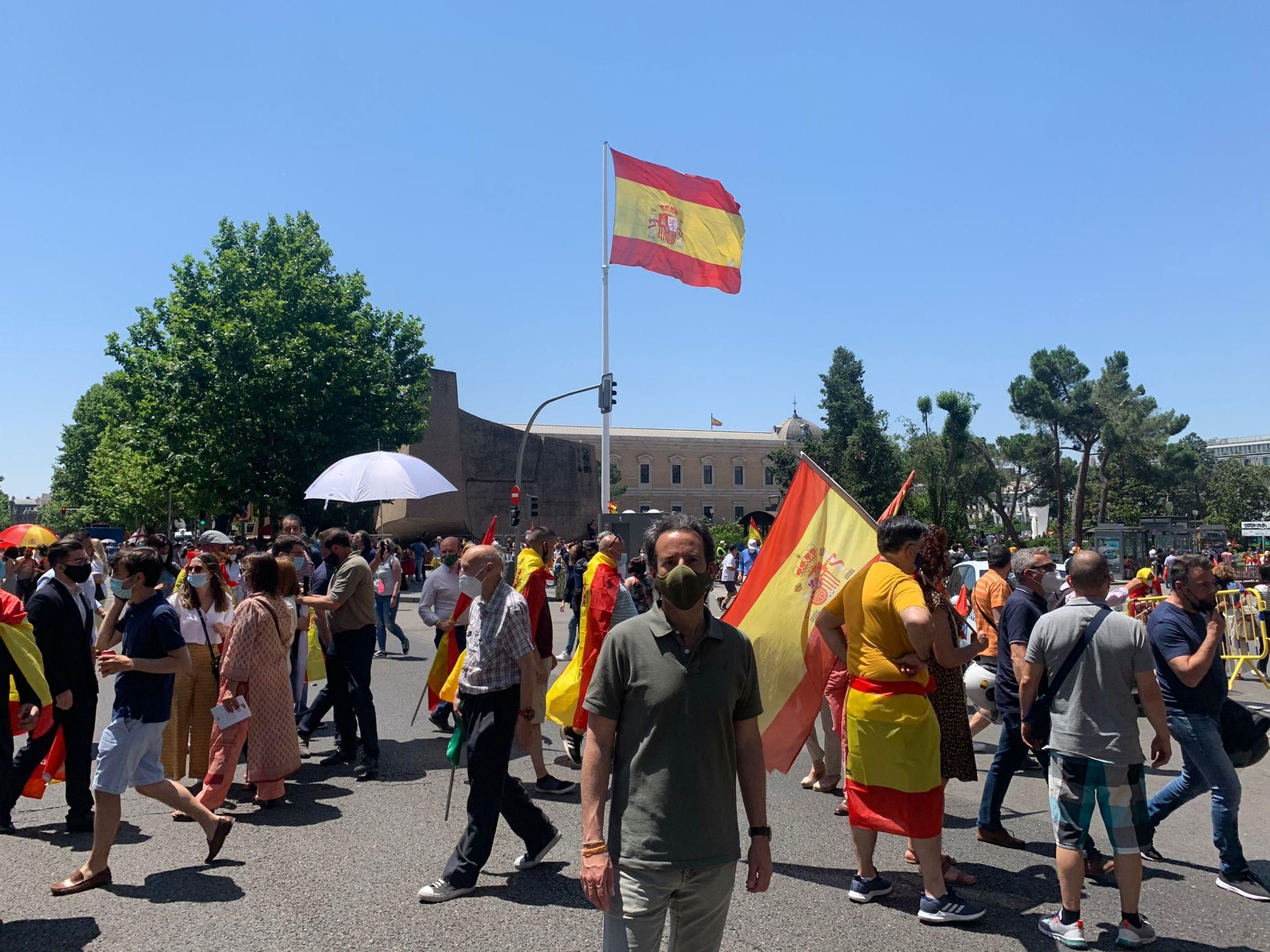 Nacho Cuesta, líder de Ciudadanos en Asturias, esta mañana en Colón