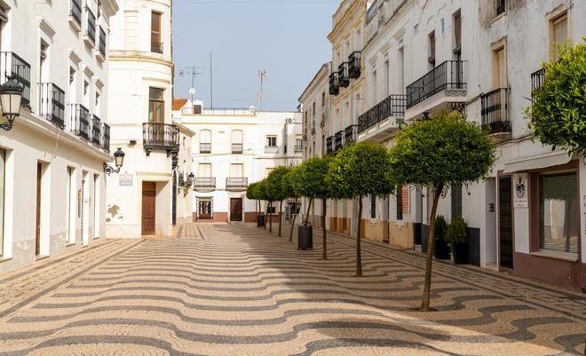 Una calle de Olivenza, en Badajoz