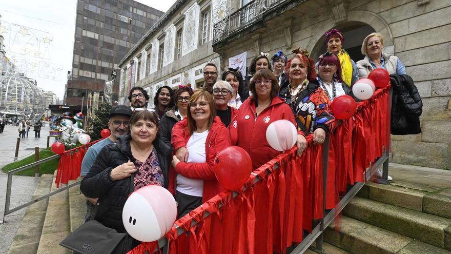 Acto celebrado el pasado 
Día Mundial del Sida en
Vigo. |  Pablo H. Gamarra