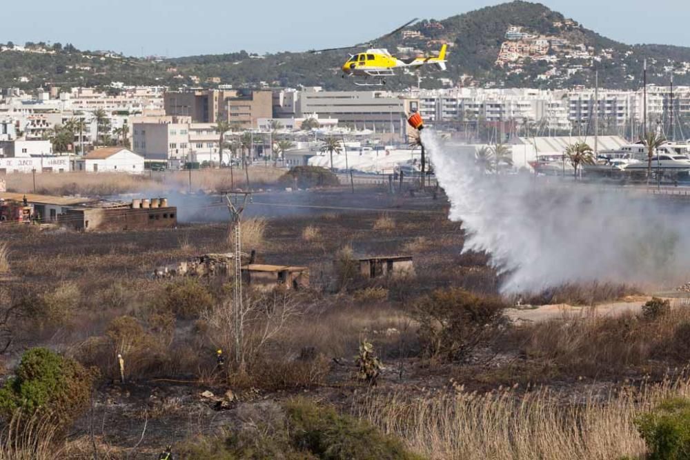 El fuego comenzó entre el cinturón de ronda y la rotonda del colegio Joan XXIII