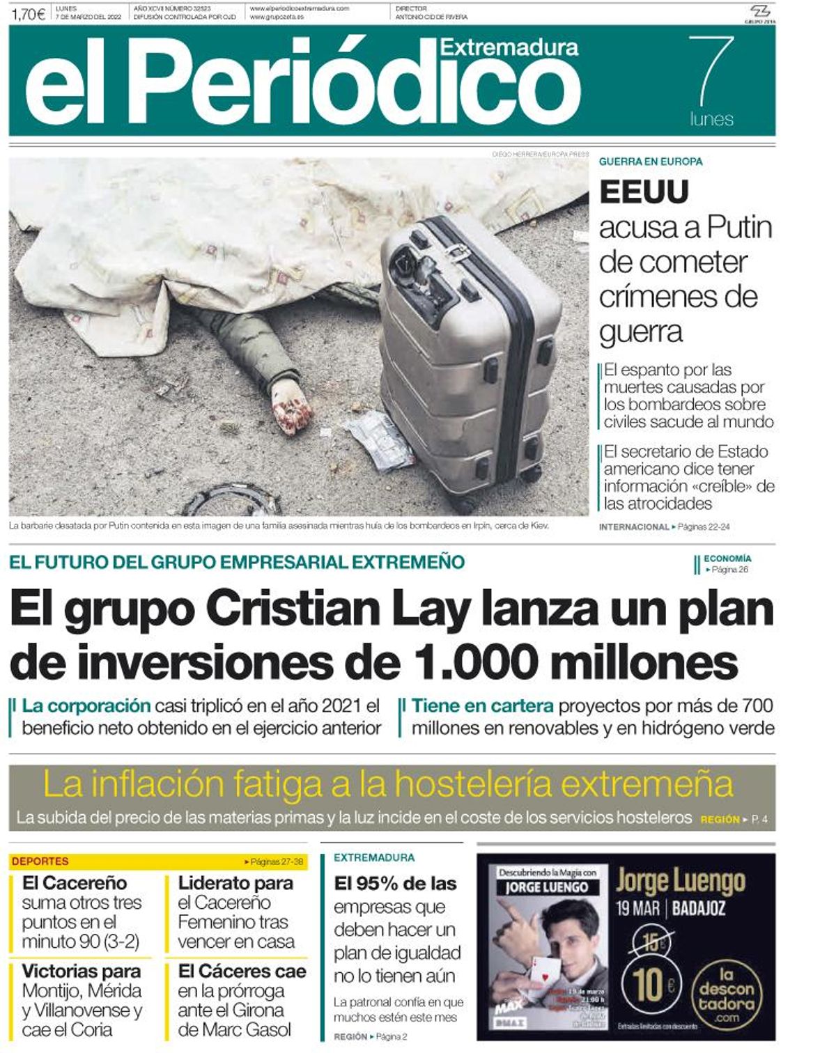 Consulta la portada correspondiente al día 7 de marzo del 2022