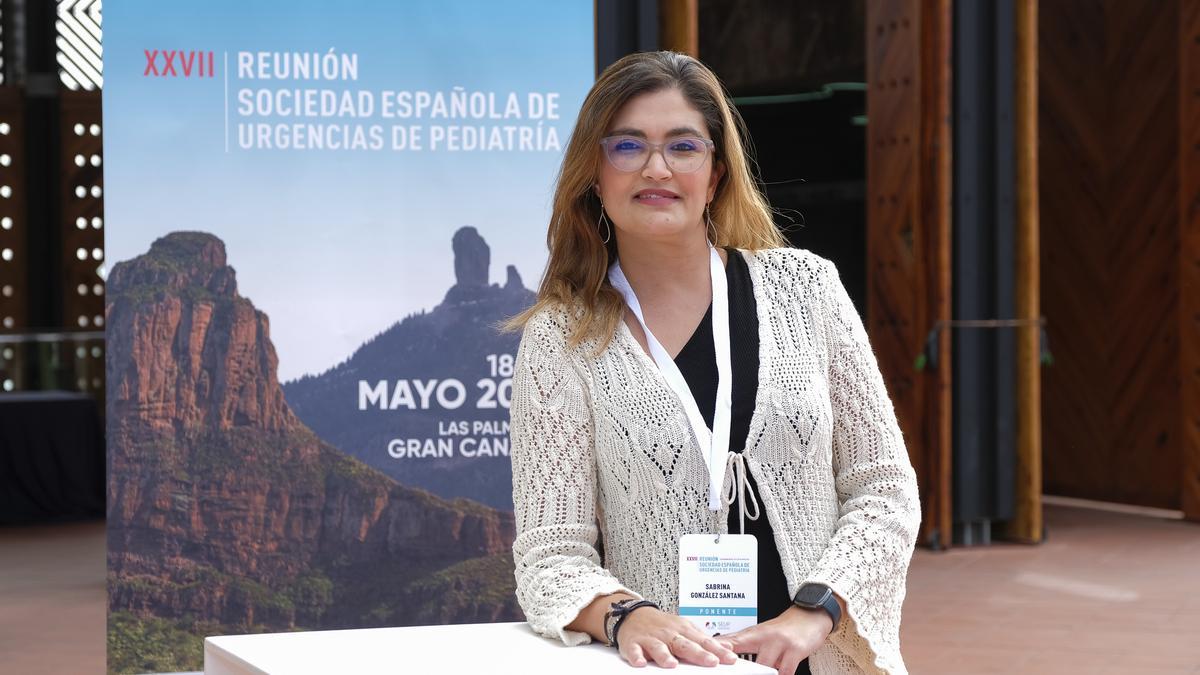 La doctora Sabrina González, este viernes, en el Palacio de Congresos de Canarias.